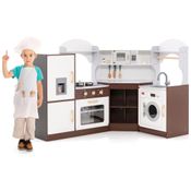 Cozinha de Brinquedo Realista 11 em 1 em Madeira para Crianças de 3 a 8 Anos, Costzon, Branca