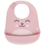 BABADOR EM SILICONE COM PEGA-MIGALAHAS GUMY ROSA 12093