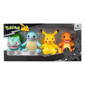 Kit 4 Bonecos Pokémon 10cm Vinil - Pikachu, Bulbassauro, Charmander e Squitle - Sunny