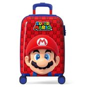 Mala De Viagem Bordo Giro 360 Infantil Mario Face Luxcel