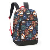 Mochila Bolsa Escolar Harry Potter com Brasão de Grifinória Sonserina Luffa Luffa Corvinal Hogwarts Warner Bros