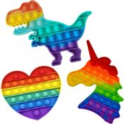 Kit 3 Pop It Yestoys Arco-íris Fidget Anti Stress