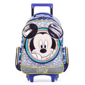 Mochila Infantil Masculina Disney Mickey com Rodinha Azul