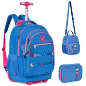 Kit Mochila de Rodinhas Oficial Rebecca Bonbon RB24538 Azul