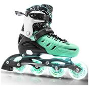 Patins Regulável e Ajustável para Jovens e Adultos, com Rodas Iluminadas, Tam BR 37 a 40, Kuxuan, Verde