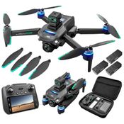 Drone 4K GPS UHD para Adultos, Controle Remoto 5G com Tela, Retorno de Uma Tecla, Câmera Dupla e Prevenção de Obstáculos, Jardhom, Preto