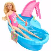 Boneca Barbie Piscina c/ Escorregador - Mattel