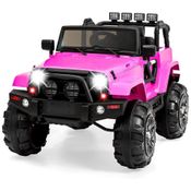 Carro, Carrinho Elétrico, 1 assento, à bateria 12V, USB, Vel 11 km por hora, Idade 3 a 8 anos, BEST CHOICE PRODUCTS SKY2858, Rosa