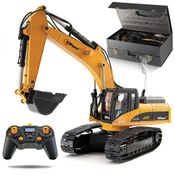 Carrinho de Controle Remoto Escavadeira, Suporte até 80 kg, Recarregável, TOP RACE, Amarelo