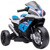 Moto Elétrica Infantil a Bateria 12V 3 Rodas com Sons, BMW, AOSOM, Azul
