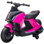 Moto Elétrica Infantil a Bateria 6V com Sons e Luzes, Idade Rec 2 a 4 Anos, AOSOM, Rosa