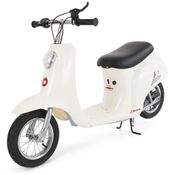 Moto Elétrica Infantil Vespa a Bateria 24V até 24 km, h com Sons e Luzes, Idade Rec 13 Anos, Razor, Branca