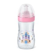Mamadeira Bico Silicone Redondo Disney 6m+ 300ml Rosa Lillo