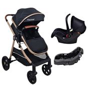 CARRINHO DE BEBE APOLO PRETO + BEBE CONFORTO + BASE - PASSEAR BABY