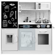 Cozinha Infantil com Design Realista, Telefone, Utensílios, Forno, Micro-Ondas e Pia para Crianças Acima de 3 Anos, Best Choice Products, Branca