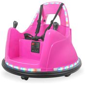 Carro Elétrico Infantil Bate Bate 12V com 2 Velocidades, Controle Remoto e APP, Luzes LED, Bluetooth e Giro de 360º para Crianças de 1 a 5 Anos,