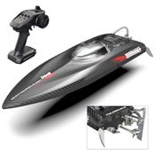 Barco de Controle Remoto para Adultos, Tamanho 63 cm com Sistema de Rádio Marítimo de 2.4Ghz e Velocidade Máxima de 50 km/h, Cheerwing, Preto
