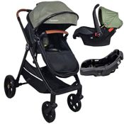 CARRINHO DE BEBE 3 EM 1 APOLO VERDE + BEBE CONFORTO ACONCHEGO + BASE - PASSEAR BABY