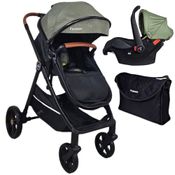CARRINHO DE BEBE 3 EM 1 APOLO VERDE E BEBE CONFORTO ACONCHEGO + BOLSA - PASSEAR BABY