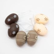 Kit 36 Ovos de Páscoa Enfeitado com Flores Pendentes Decorativo