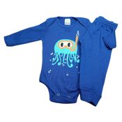 Conjunto Bebê Body e Calça Longo Azul Mar Menino -Kappes