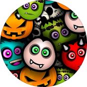 Painel Halloween Redondo Tema Cuties Tecido Premium Com Elástico