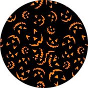 Painel Halloween Redondo Abóboras em Tecido Premium Veste Fácil Com Elástico + Suporte