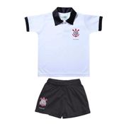 Conjunto Bebê Corinthians Uniforme Polo Oficial - Torcida Baby