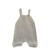 Jardineira Romper de Tricô Trançado Tricô Kids Pérola