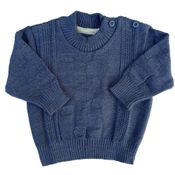 Blusa de Tricô Bernardo Tramas Azul Mescla