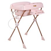 Banheira Infantil Millenia M Dobráve com Assento Rosa Liso - Burigotto