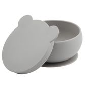 Tigela Urso de Silicone Bowly Powder Grey - Minikoioi