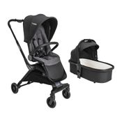 Carrinho de Bebê 360º Savvy com Moisés Melange Preto - Kiddo