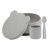 Kit de Alimentação Silicone BLW Set1 Powder Grey - Minikoioi