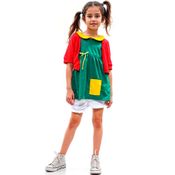 Fantasia Chiquinha Infantil Chaves de Luxo Completa