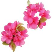 Pulseira Havaiana com Flores de Luxo Elástica Acessório Carnaval