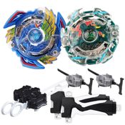 Kit 2 Beyblade Burst + 4 Lançadores Valtryek Vs Kerbeus Tornado Gyro