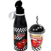 Kit Copo 280ml e Garrafinha 530ml do Carros Relâmpago Mcqueen