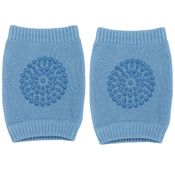 Joelheira Antiderrapante Para Bebê Engatinhar Azul  - Buba