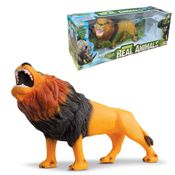 Leão Coleção Real Animals, Bee Toys, Boneco Em Vinil Atóxico 15cm Crianças +2 Anos