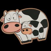 QUEBRA CABEÇA FAMÍLIA VACA 2 PEÇAS MADEIRA