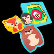 QUEBRA CABEÇA ENCAIXE PROGRESSIVO ANIMAIS MADEIRA EDUCATIVO