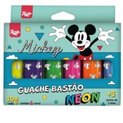 TINTA GUACHE BASTÃO 6 CORES NEON MICKEY 4760DAC