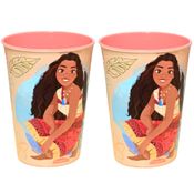 2 Copos Estampa da Moana 320ml Infantil Plasútil Livre de BPA p/ Suco