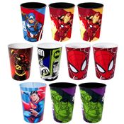 10 Copos Hulk Aranha Batman Homem de Ferro Capitão América e Flash para Ovo de Páscoa