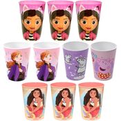 10 Copos Peppa Moana Frozen Gabby Estampado 320ml para Base de Ovo de Páscoa Infantil