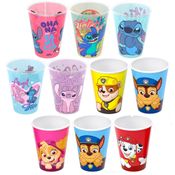 10 Copos Estampado do Stitch e Patrulha Canina 320ml Infantil para Base de Ovo e Páscoa Caseiro