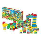 Trenzinho Blocos Monta Monta 128 Pçs Brinquedo Educativo