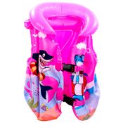 Colete para crianças Inflável Boia flutuar na Piscina Feminina Rosa até 40Kg