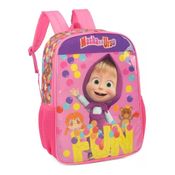 Mochila Infantil De Costas Masha E Urso Luxcel Rosa Escolar